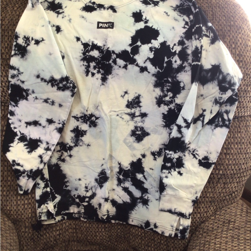Pink Tie-Dye Long Sleeve Shirt Oversized